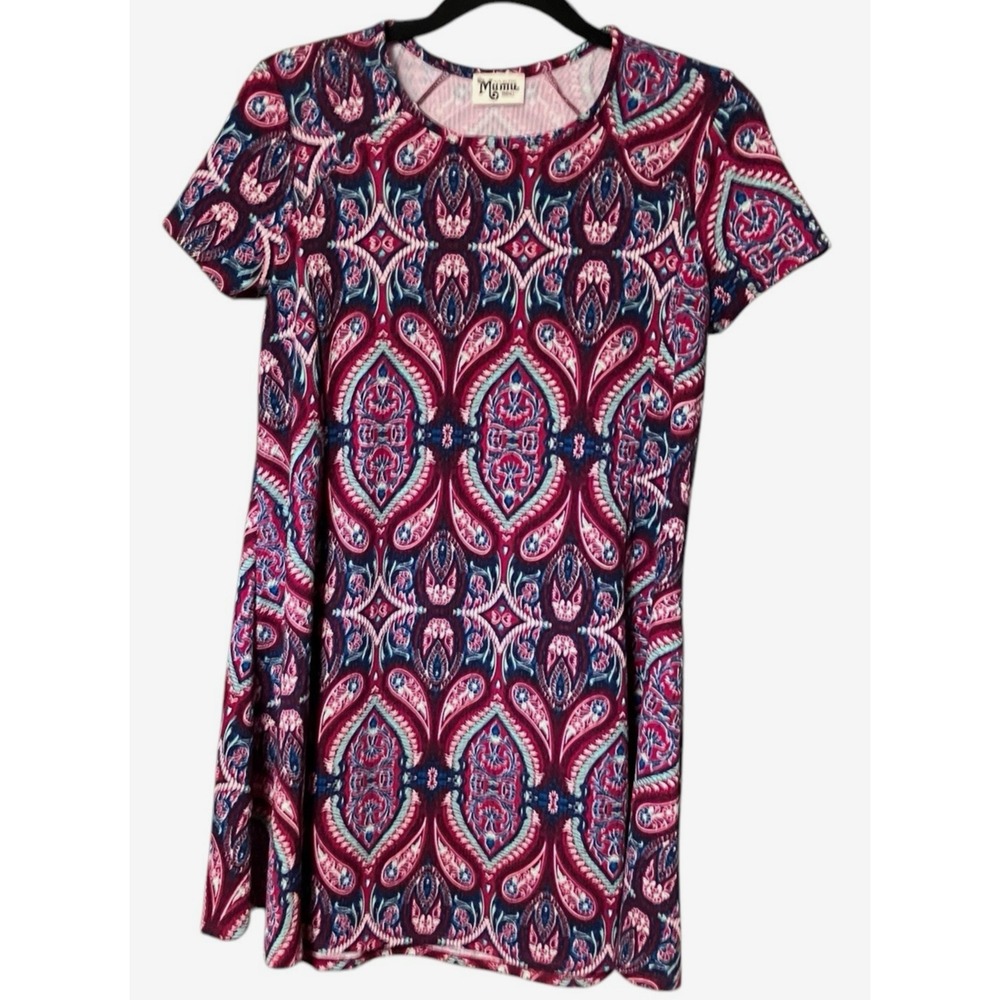 Show Me Your Mumu Dress Size Small Mini Floral Baby Doll Boho Paisley Magenta